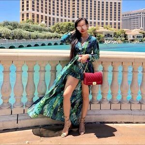 Sexy Tropical High Low Dress 💚☀️